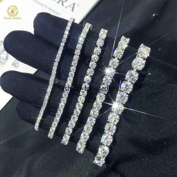 

Hip hop chilled D-color white VVS pure sier 2mm 3mm 4mm 5mm 6.5mm silica tennis chain necklace for women