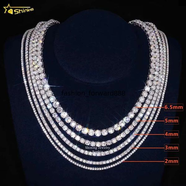 

Quick delivery hip-hop chilled D-color VVS laboratory silica sterg sier 2mm 3mm 4mm tennis bracelet necklace