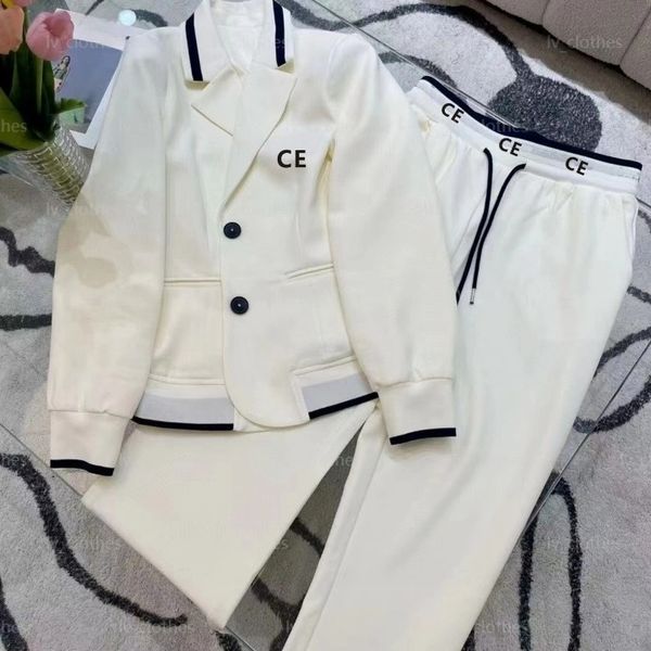 

Women' two-piece sportswear suits fashion business professional women' designer brand clothing women' jacket long-sleeved coat jogging casual wear British retro, 28color
