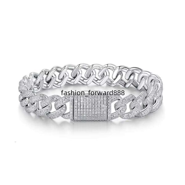 

Vvs silica ice cold necklace curved pure sier French long stick Cuban chain