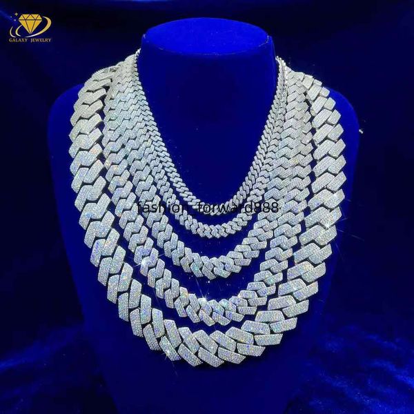 

Popular 4 Rows 6mm-20mm Wide Hip Hop Moissanita Jewelry Sier/Yellow/Rose Gold Cuban Chain