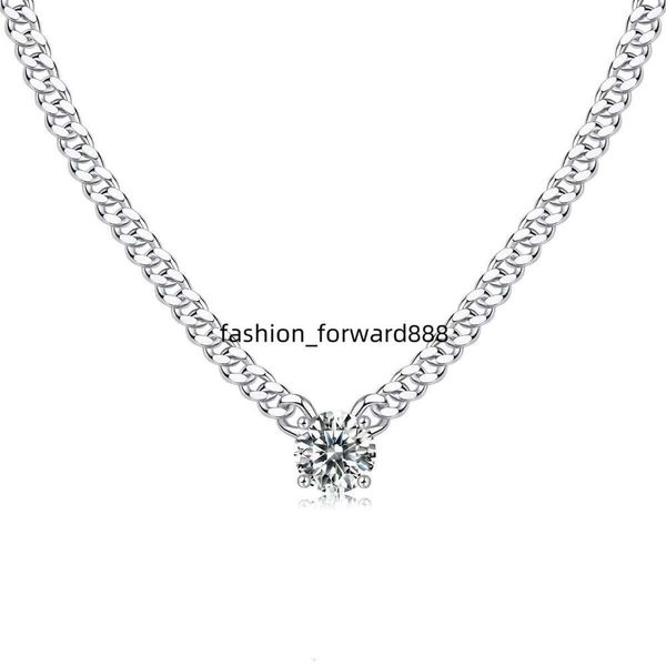 

Iced sier long stick bread initial VVS moissanite pendant chain hip-hop boutique jewelry
