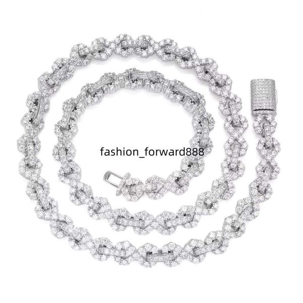 

New hip-hop chilled VVS Moissanite sterg sier character eight chain men's necklace