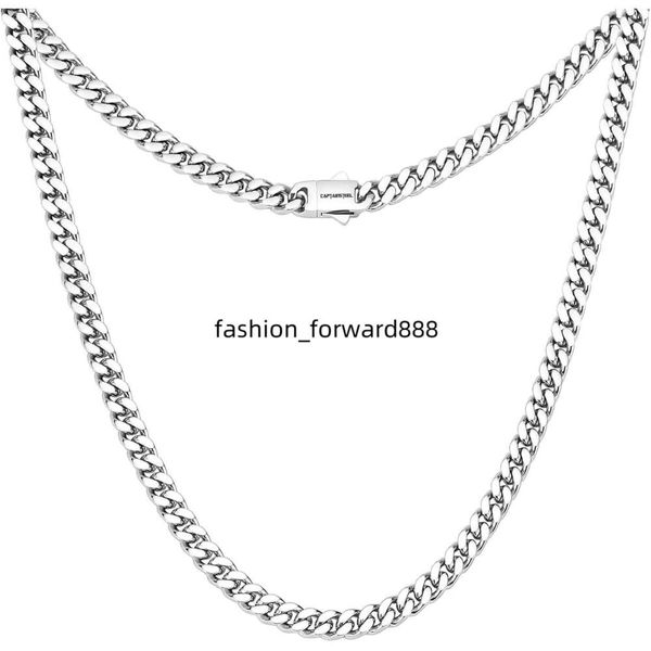 

Miami Necklace for Men/Women, 316L 5/9MM Width 45.72cm/50.80cm/55.88cm/60.96cm Long Fashion Button Hip Hop Jewelry, Cuban Chain Gold Plated/Old Plated Stainless
