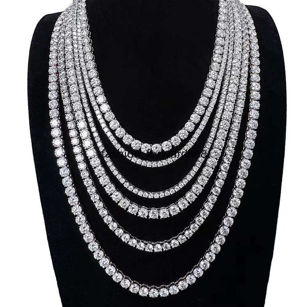 

Iced Out Vvs Necklace Gra Certificate 3mm 4mm 5mm Sier Moissanite Tennis Chain