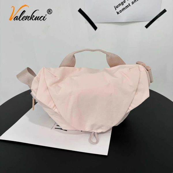 

Women's Casual Sports Chest Bag Fitness Bag Transparent Mesh Bag New Crossbody Bag Men's and Women's Fitness Waist Bag- LU233-3, Pink