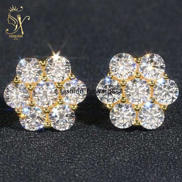 

Ice cold hip-hop men's and women's gifts sier plated screw back VVS pyroxene earrings