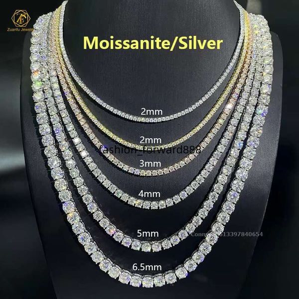 

Cheapest Price Jewelry Sterg Sier 2mm 3mm 4mm 5mm 6.5mm Hip Hop Iced Out D Color Vvs Moissanite Tennis Chain