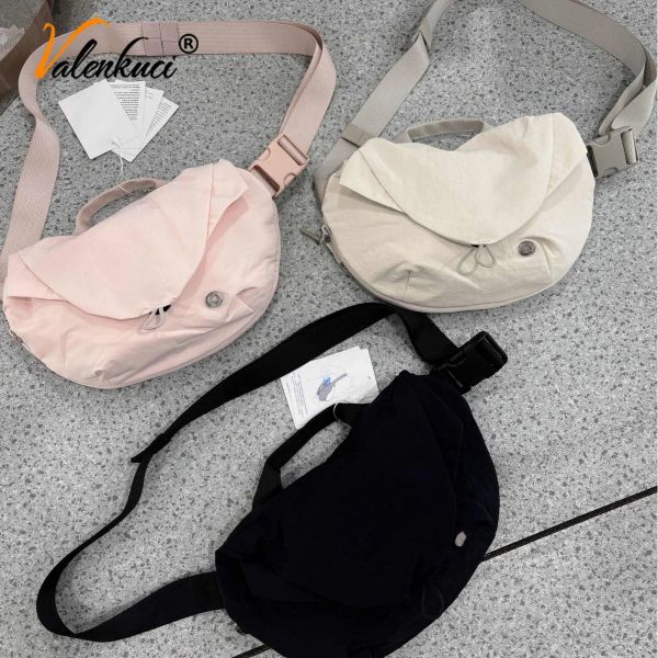 

Women's Casual Sports Chest Bag Fitness Bag Transparent Mesh Bag New Crossbody Bag Men's and Women's Fitness Waist Bag- LU233-2, Pink