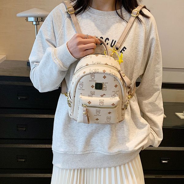 

Designer Bag Luxury Shoulder Bag Bag Free Shipping Hot Selling Cute Bear Print New Fashion All In One Large Capacity Lightweight Backpack, Pink#