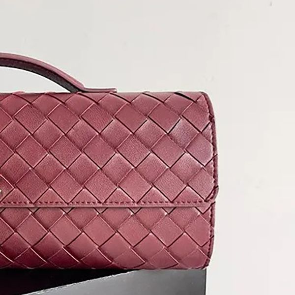 

10A clutch evening bag crochet intreccio weave lambskin handbag genuine leather crocodile cross body women lady bag designer bag long style, Gold
