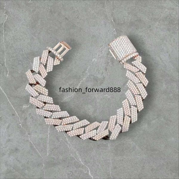 

Vvs Iced Round Pyroxene Cuban Chain Hip Hop Bracelet Sier Boutique Jewelry Men's 6mm 8mm 10mm