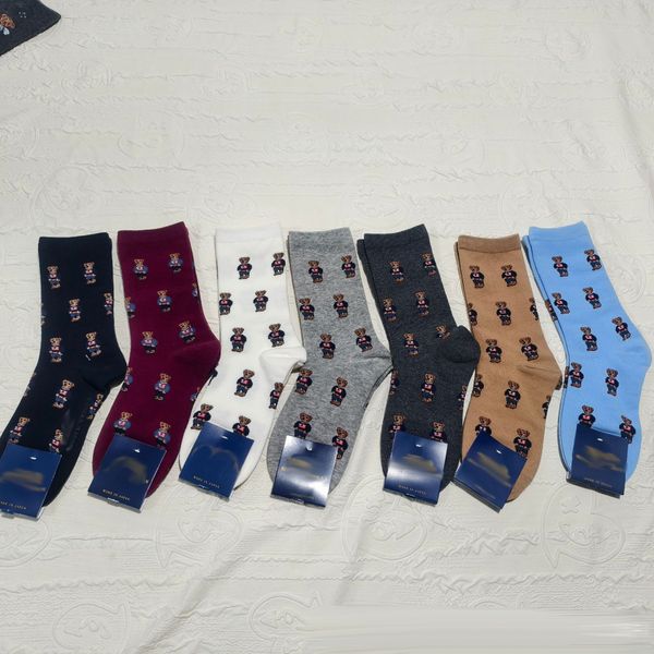 

womens socks designer socks cotton Middle bear socks knee breathable socks for women, Style13