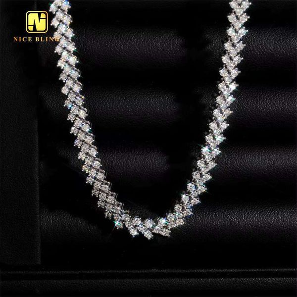 

New design pure sier fashionable style jewelry necklace chilled VVS silica full circle women's and men's chain buckle