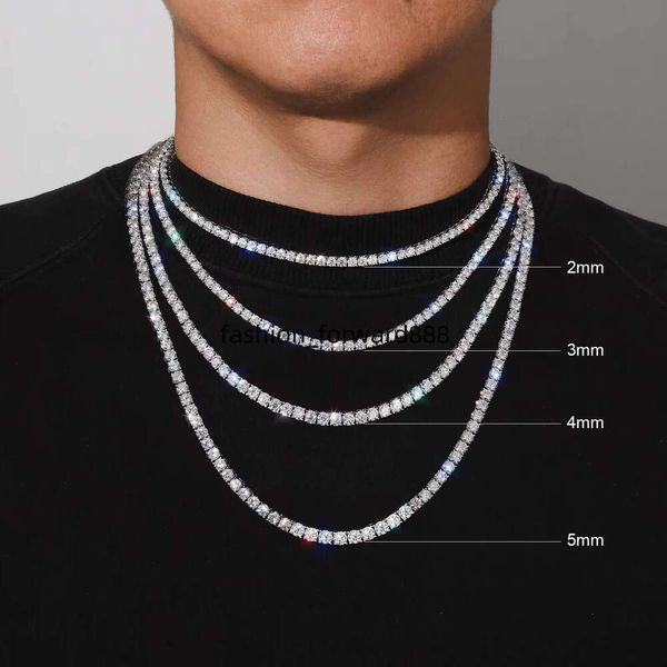 

Price Moissanite VVS chain 2mm 3mm 4mm 5mm pure sier men's and women's chilled tennis bracelet necklace