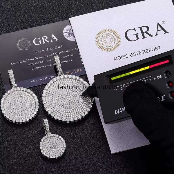 

Dropshipping 20/30/40mm round D-color VVS Moissanite pendant, pure sier necklace, chilled and shiny, passed the test