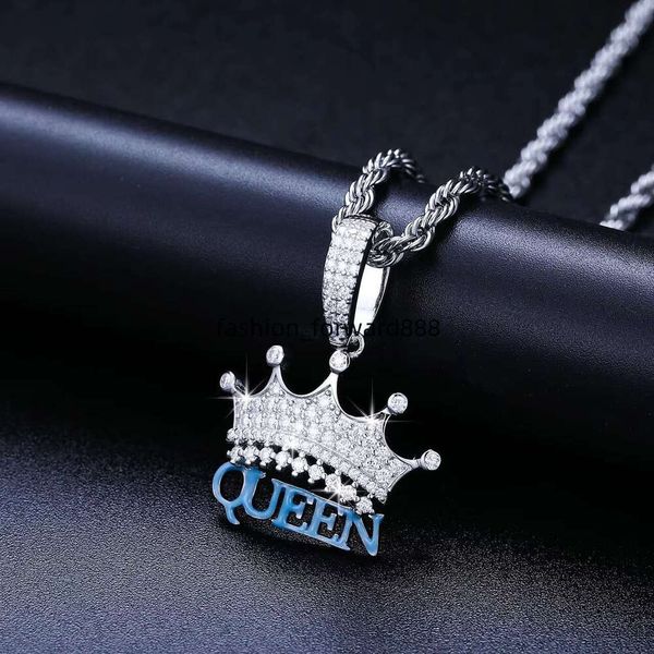 

VVS Solid Sier Queen Iced Hip Hop Moissanite Pendant Necklace