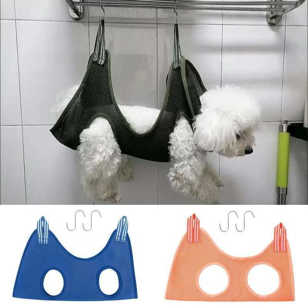 

Mesh Breathable Dog Grooming Hammock for Small Medium Dogs Cats Suspension Type Pet Restraint Bag Cleaning Medical Accessories, Pink
