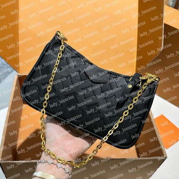 

Easy Pouch Designer Bag Ladies Leather Embossed Crossbody Old Flower Chain Purse Ladies Handbag Letters Stripe Luxury Half Moon Bag Tote M81066 M80349, #25