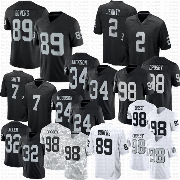 Ashton Jeanty Maxx Crosby Football Jersey Geno Smith Brock Bowers Bo Jackson Abram Ruggs III Renfrow Aidan Stabler Howie Long Jim Plunkett Charles Woodson