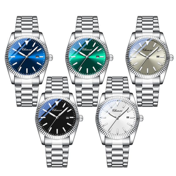 Business Style Luxury Men Watch Stainless Steel Quartz Waterproof Wristwatch Luminous Man Watch Date