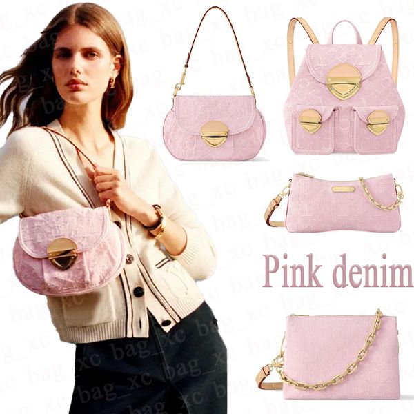 

Pink denim Designer bag Fashion Bags Crossbody Bag jean bag Women Fashion Casual Underarm Handbag Shoulder Bag Vintage Female High quality Bucket Bags Tote bags 01, #22