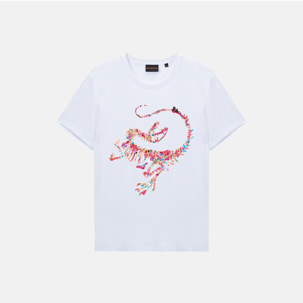 

Summer Horse Cotton Printed T-shirt Velociraptor Design, Black