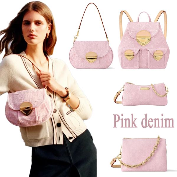 

Pink denim Designer bag Fashion Bags Crossbody Bag jean bag Women Fashion Casual Underarm Handbag Shoulder Bag Vintage Female High quality Bucket Bags Tote bags 01, #22