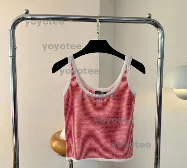 

2025 Womens Vintage Tanks Retro Stripe Vest Knitted Sleeveless Camis Stripes Knitted Sweater Tank Top For Women BFD2505063, Black