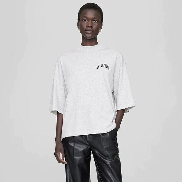 

Top Quality Women' Tshirt bing 25 Spring/summer New Product Style Letter Pattern Cotton Tees aniness Casual Versatile Designer Short Sleeved Pullover Polos T-shirt, Silver