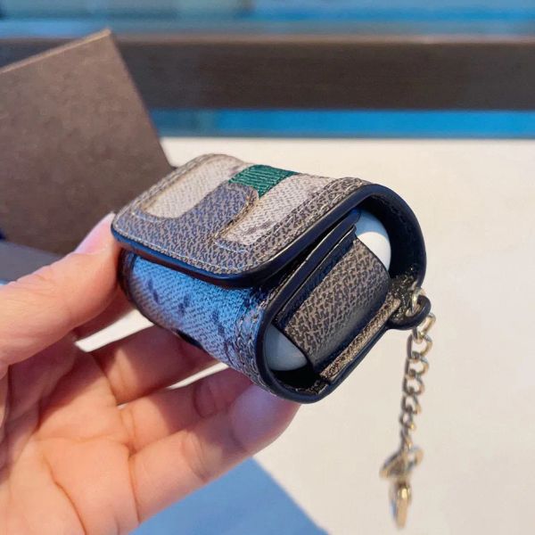 

Fashion bag charm designer Keychain Luxury Designer women Men leather Headphone bag Keychain Pendant Key Chain Fashion Couple Creative Gift with box