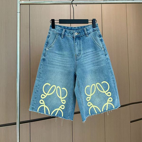 

Designer New Womens Jeans Full Printing Y2K Letter Pocket Wide leg pant Denim outfit loose Button Fashion Mens Jeans Womens Clothing S M, Blue