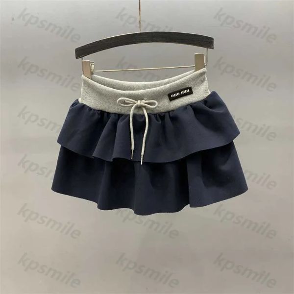 

Designer Womens Skirts Luxury Dress Spring Summer Drawstring Elastic Waist Logo Embroider Women High Quality Slim A-line Puff Cake Short Petticoat BFD2505095, Black