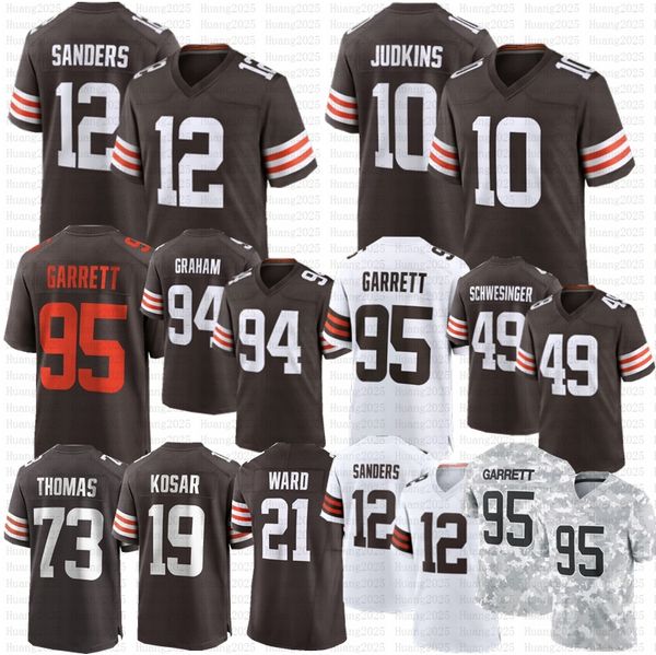 Shedeur Sanders Quinshon Judkins Mason Graham Football Jersey Pickett Myles Garrett Jeudy Njoku Owusu-Koramoah Ford Gabriel Bush Kosar Schwesinger Joe Thomas