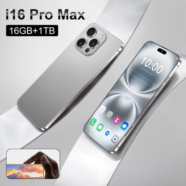 Celulares Alta Gama I16 Pro Max 16GB+1TB 7.3inch 72MP+108MP HD Camera Smartphone 5G Face recognition Unlock 8000mAh Battery Fast Charge Original Mobile Phone