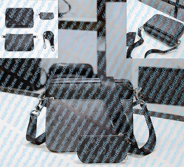 

TOP Quality Designer bags Purses Fashion Handbags Men Leather TRIO Messenger Bags Luxury Shoulder Make up Bag Designer Handbag Tote Man's bag, T6