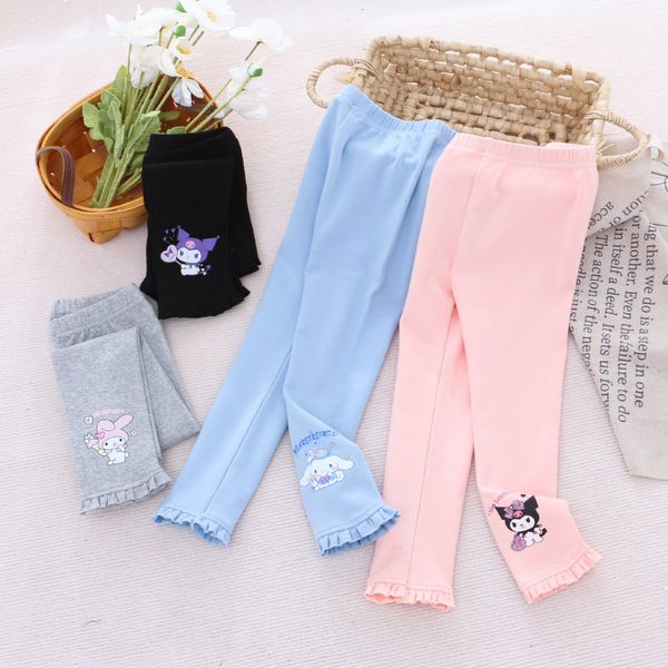 DISNEY Frozen Elsa princess kids designer clothes Children's clothes Girl leggings autumn children clothes long pants elastic pants inner and outer wear Kuro-mi.