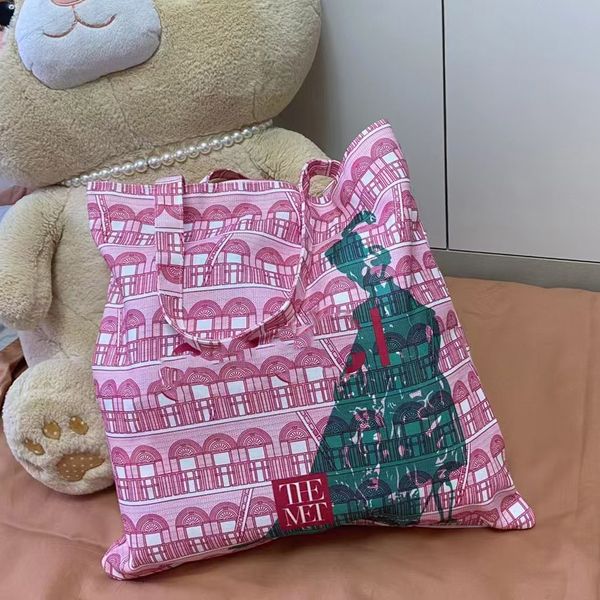 

Designer storage bags tote canvas printed Letters Beach Casual Handbag for Travelling Shopping Gym Eco-friendly Bag 2 colors