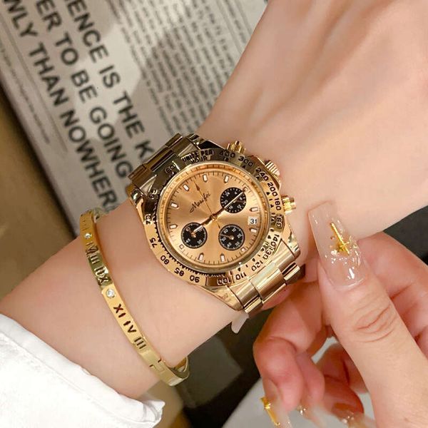 

Tiktok TK Mei Jindi Advanced Male and Female Wristwatch Multi functional Quartz Watch, Rose shell steel strip