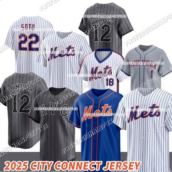#22 Juan Soto Jersey NY Mets Jersey Francisco Lindor Pete Alonso Francisco Alvarez Baseball Jerseys Kodai Senga Edwin Diaz Brett Gilbert mets city connect jersey