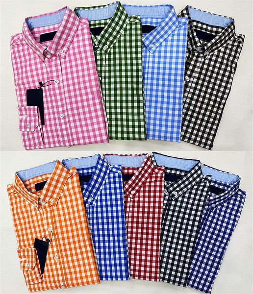 

Men Plaid Long Sleeve Shirt Classic British Style Business Casual Shirt Fit High Quality Small Checkered Designer Shirt for Spring Autumn Fashion Gentlemen Shirt, H974-red