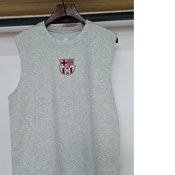 2025-26 New Sleeveless T-shirt High Quality Cotton Vest black Sports Round Neck Top