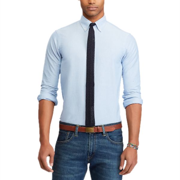 

Men Casual Shirt Long Sleeve Solid Color Loose Fit Business Dress Shirt European Style Classic Fashion Embroidery Workwear Top Plus Size Designer Color horse Shirt, H845-green