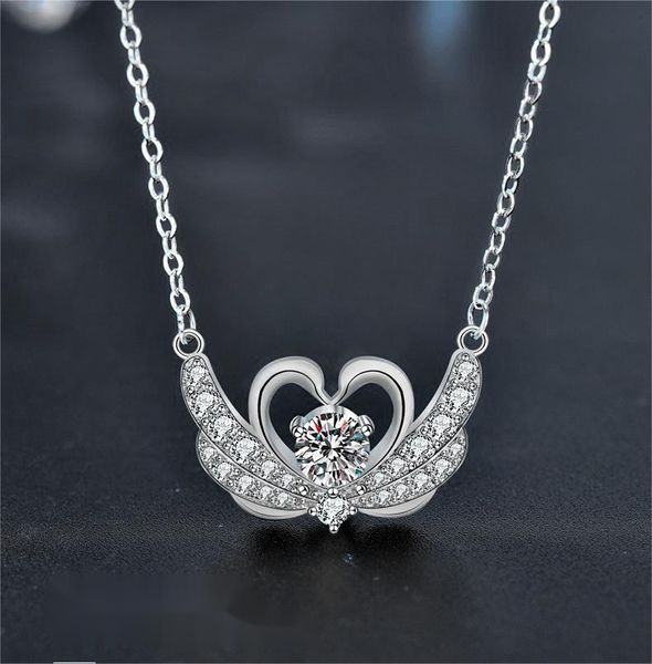 

925 Sterling Silver Swan Necklace with High-Grade Moissanite Pendant, New Design, Perfect for Neck Chains