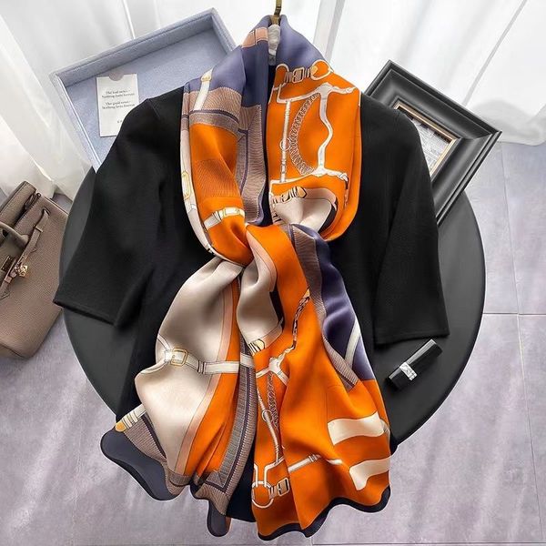 

Silk light and light style scarves ladies can be used in spring and autumn, winter and autumn styles of foreign fashion shawls scarves 5aaaaa