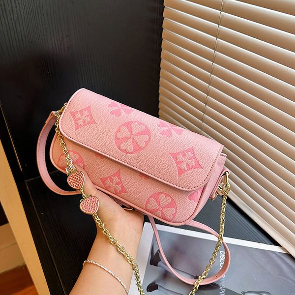 

Designer Bag Luxury Bag Shoulder Premium Floral Print Top Shoulder Bag Handle Design Textured Women S Tote Convertible Crossbody Clutch, Pink