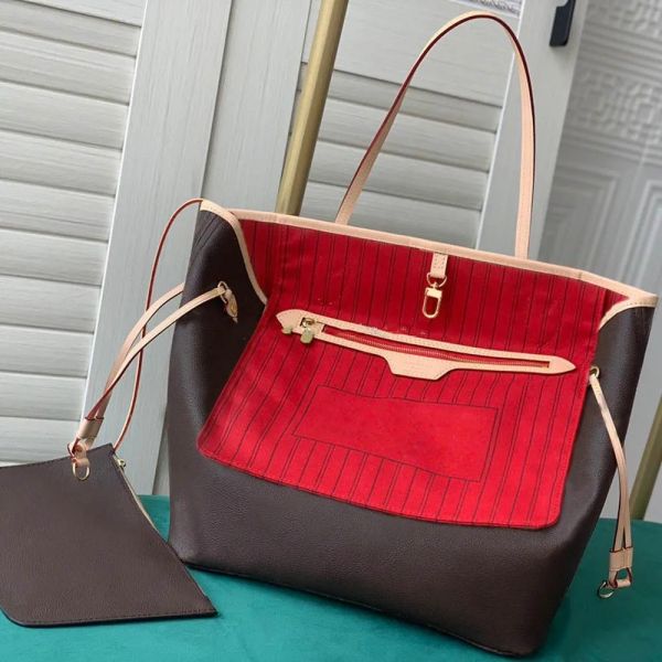 

Designer Fashion Tote Bag 45678218 Wallet Leather Messenger Shoulder Carrying Handbag Womens Bag Large Capacity Composite Brown, Brown checkered-red insi