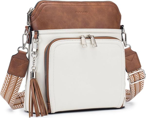 

Crossbody Purse for Women,Lightweight Medium Crossbody Bag Soft Leather Women's Shoulder Handbags with Tassel, Beige