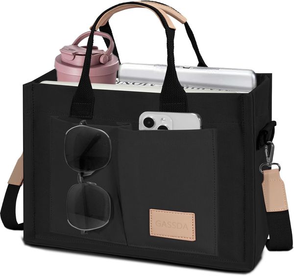 

Tote Bags for Women Canvas Tote Purse Crossbody Bags with Pockets Top Handle Shoulder Handbags Satchel Bags for Women, Black