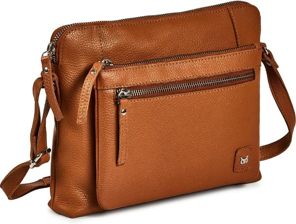 

Accessories Small Soft Pebbled Real Leather Crossbody Handbags Purses Sling Crossover Shoulder Bag, Brown